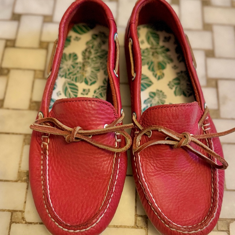 Sebago Women’s Red Leather Loafers